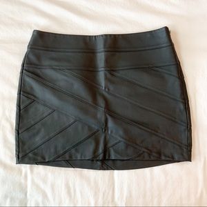 Express Vegan Leather Bandage Skirt